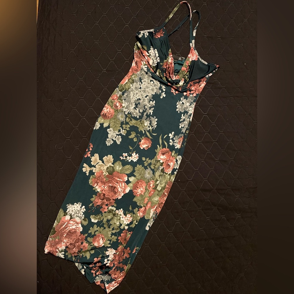 Floral Midi cowl neck Dress with Spaghetti Straps plus extra dresses bundle